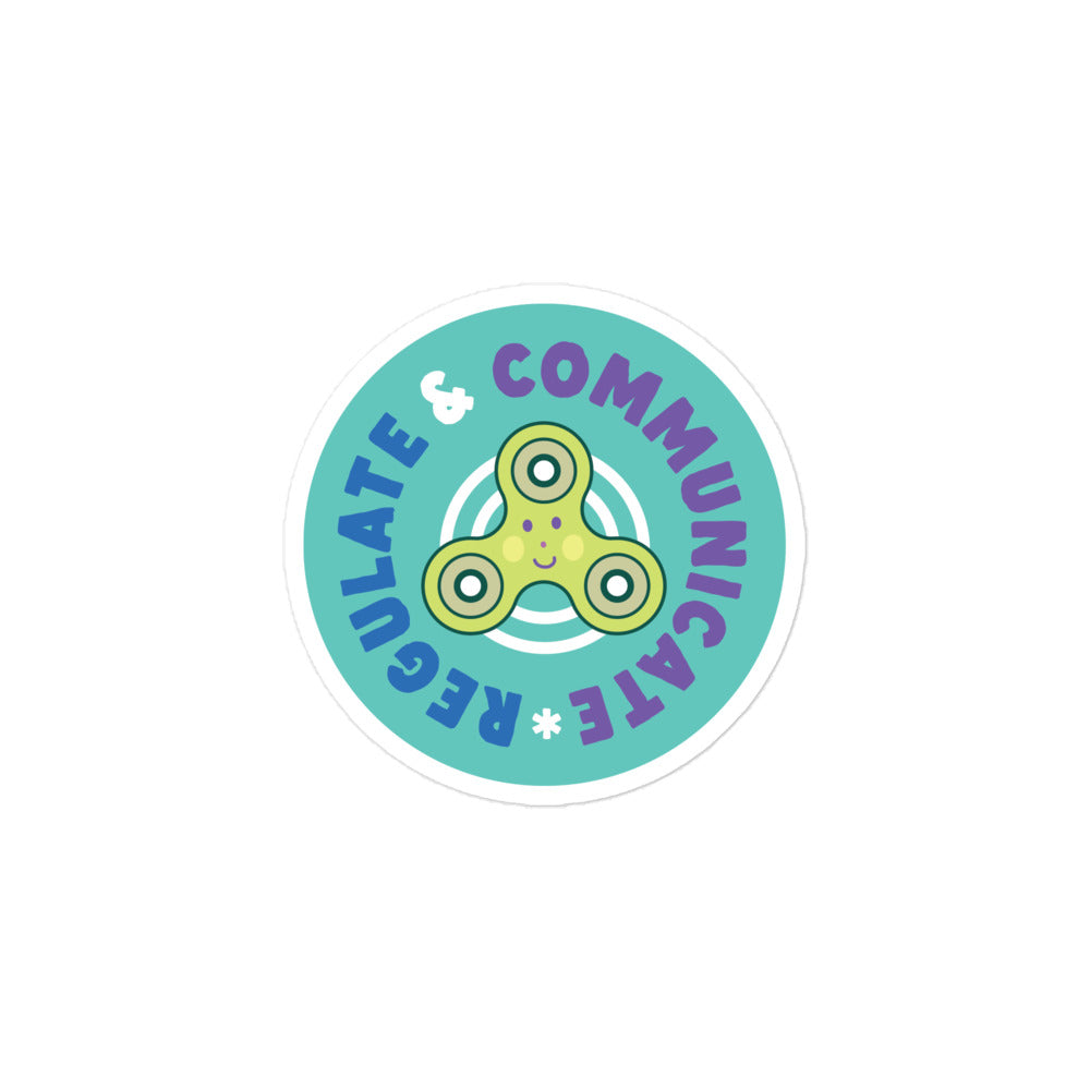 Regulate and Communicate Sticker- Fidget Spinner